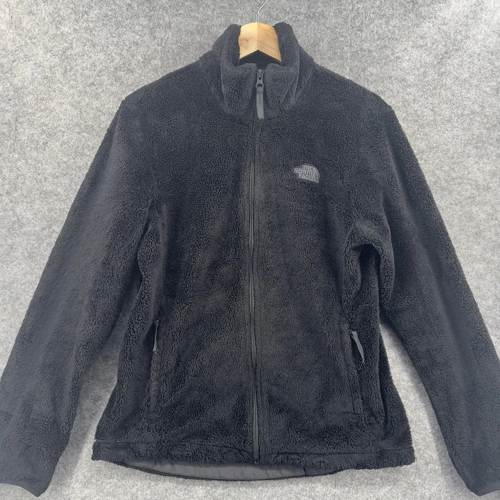 The North Face Osito Jacket Womens Medium Black Oso Soft Fleece Full Zipper Logo - Picture 1 of 13